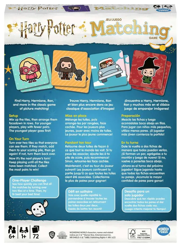 ThinkFun Harry Potter Matching Game - Trilingual