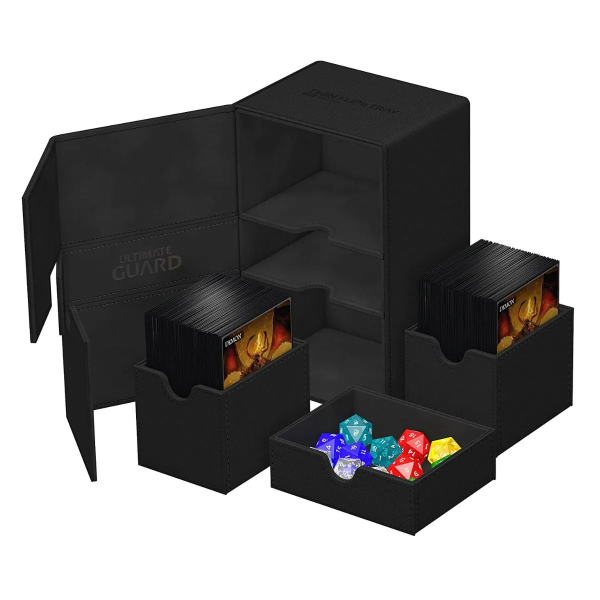 Ultimate Guard Flip n Tray 160  XenoSkin Monocolor Black Deck Box