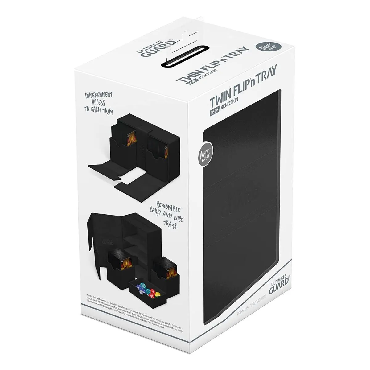 Ultimate Guard Flip n Tray 160  XenoSkin Monocolor Black Deck Box