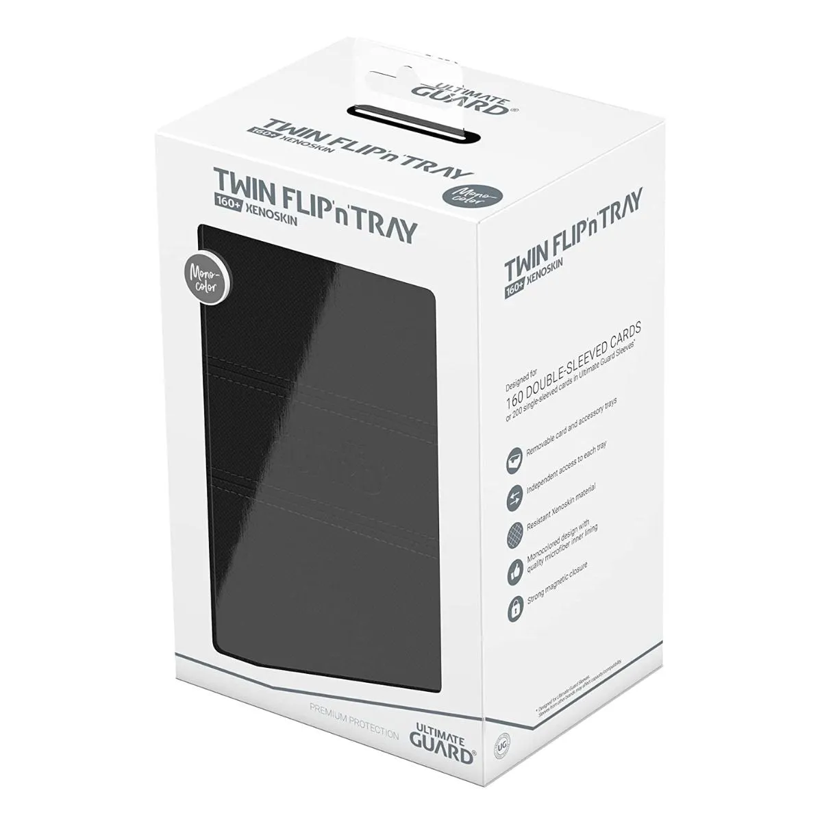 Ultimate Guard Flip n Tray 160  XenoSkin Monocolor Black Deck Box