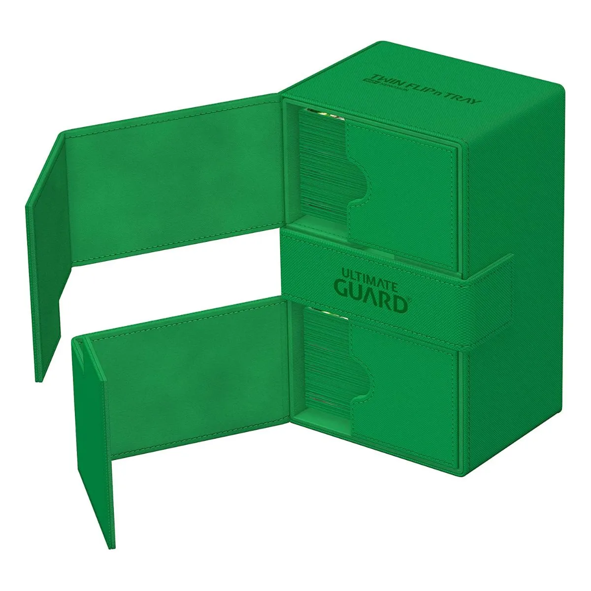 Ultimate Guard Flip n Tray 160  XenoSkin Monocolor Green Deck Box