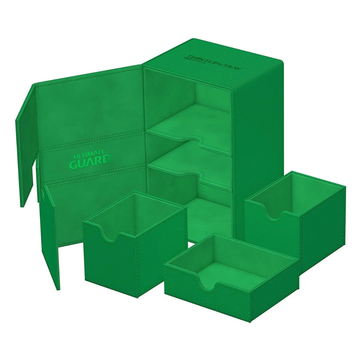 Ultimate Guard Flip n Tray 160  XenoSkin Monocolor Green Deck Box