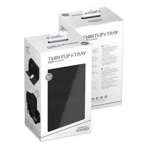 Ultimate Guard Twin Flip n Tray 200  XenoSkin Monocolor Black Deck Box