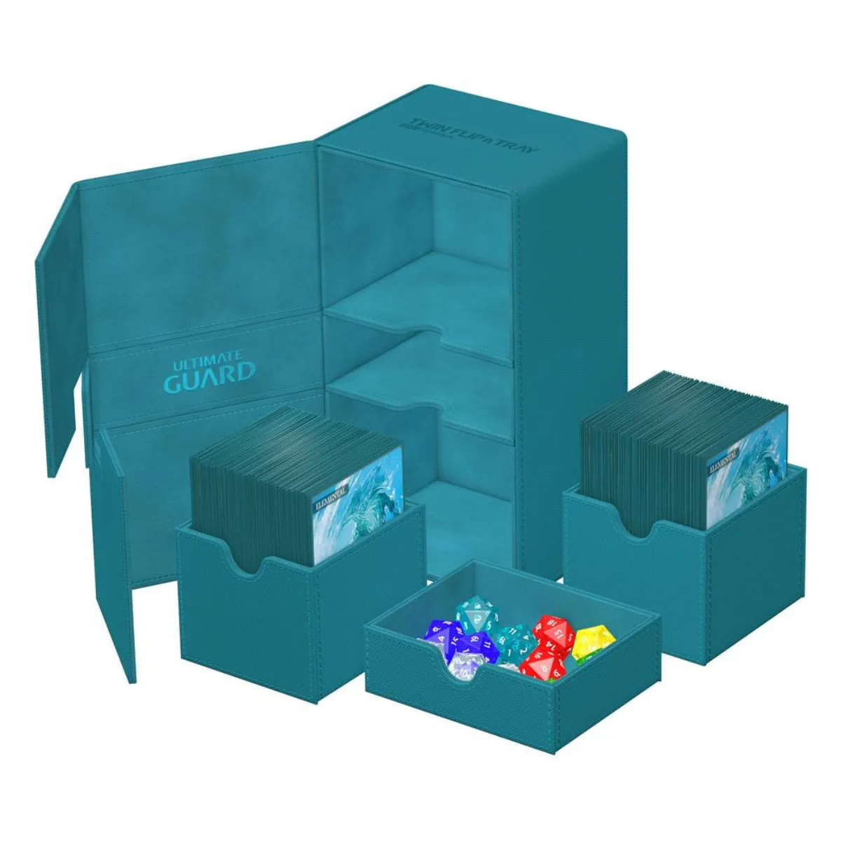 Ultimate Guard Twin Flip n Tray 200  XenoSkin Monocolor Petrol Deck Box