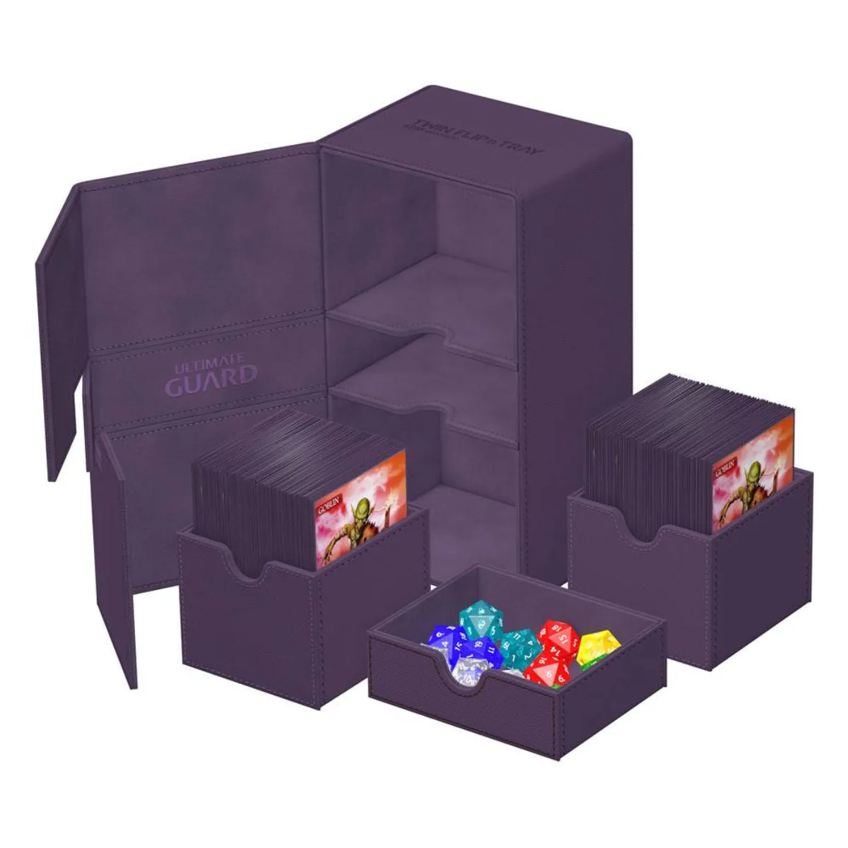 Ultimate Guard Twin Flip n Tray 200  XenoSkin Monocolor Purple Deck Box