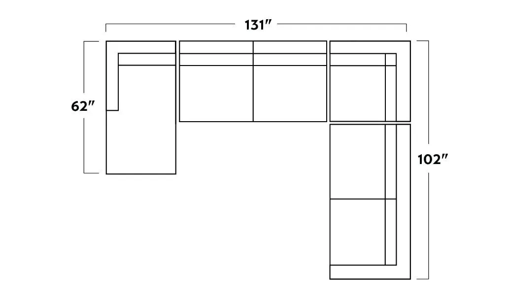 Wallace 131" Corner Sectionals w. Left Chaise