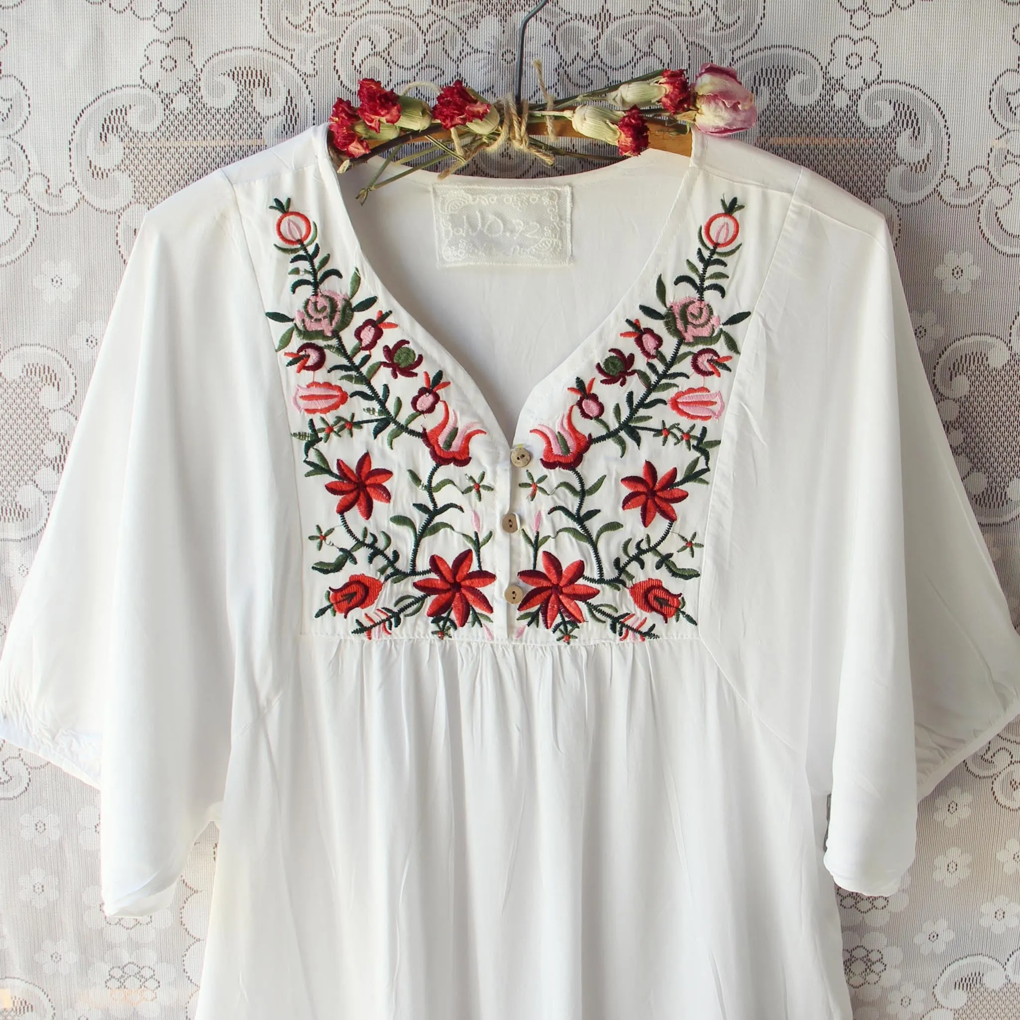 Wild Roses Dress in White (wholesale)