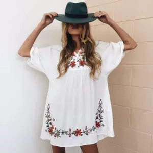 Wild Roses Dress in White (wholesale)