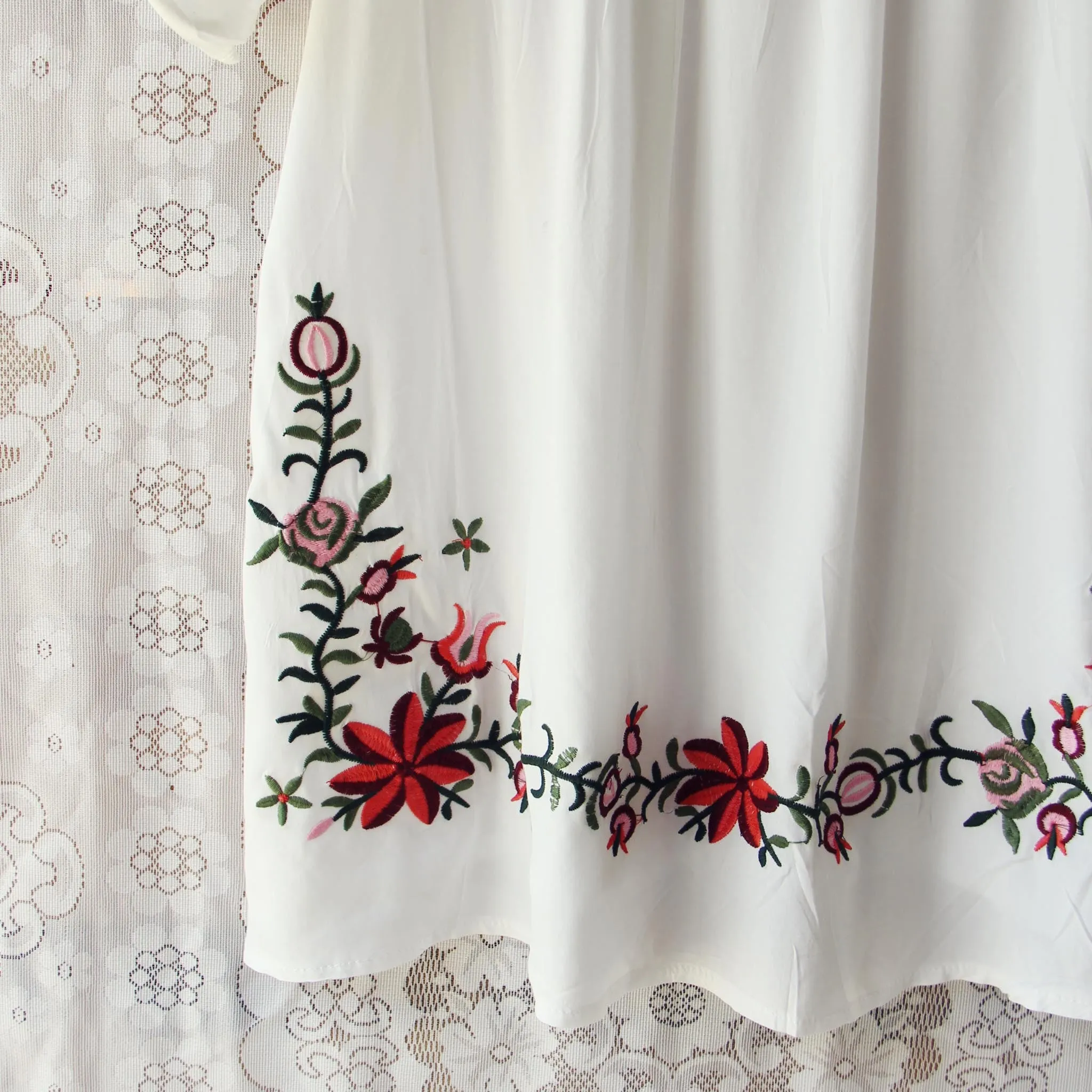 Wild Roses Dress in White (wholesale)