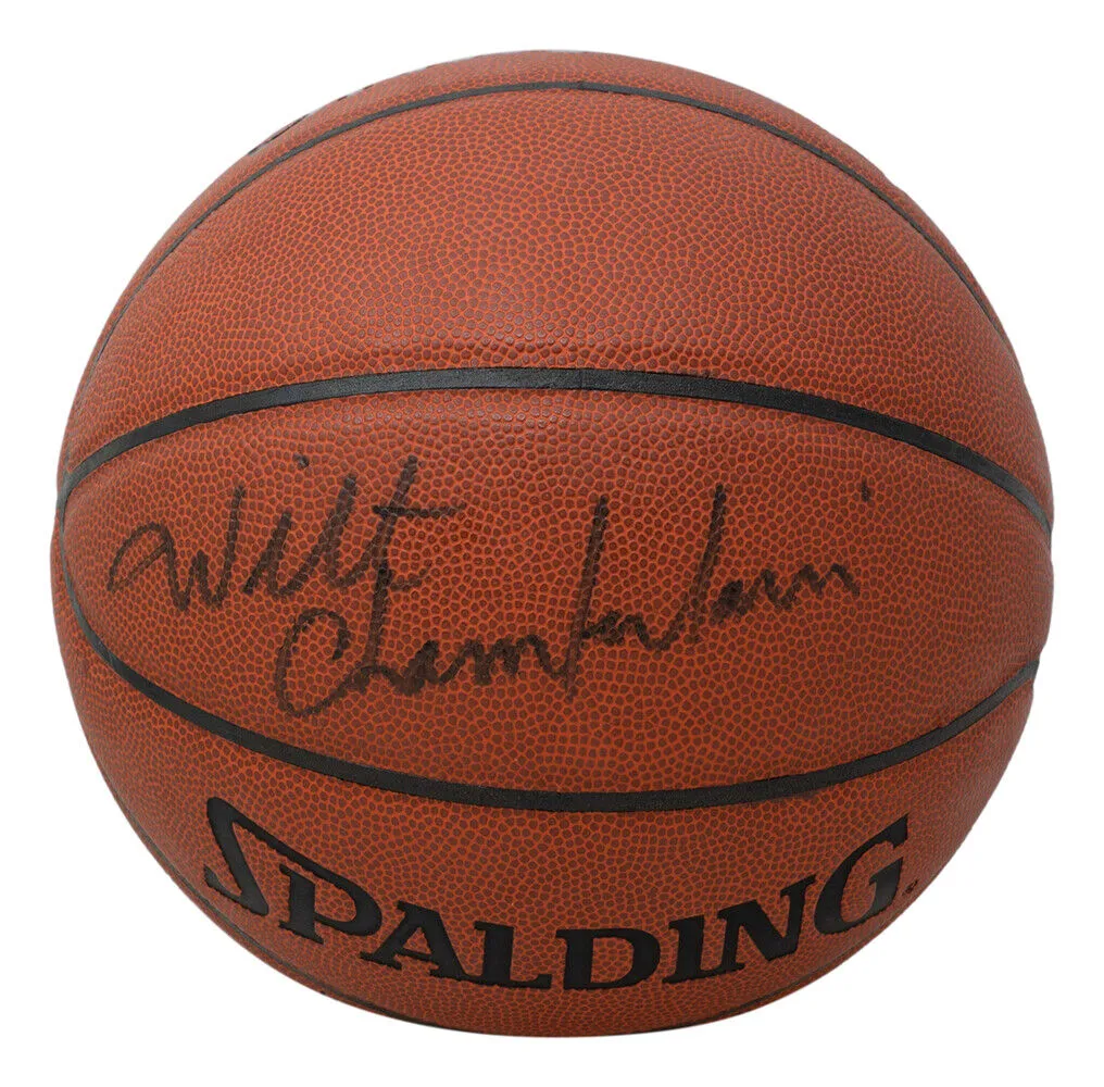 Wilt Chamberlain Los Angeles Lakers Signed Spalding Basketball PSA LOA