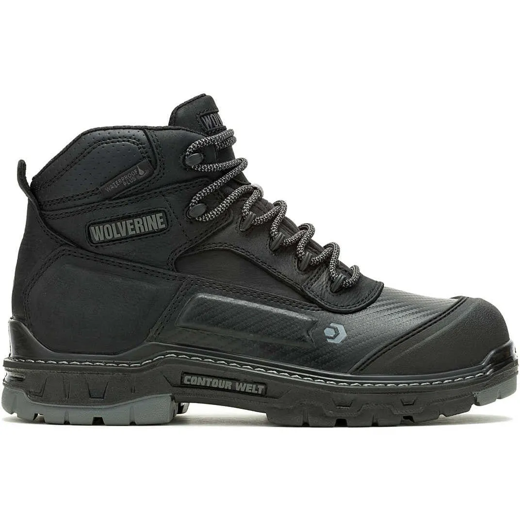 Wolverine Men's Overpass 6" Safety Toe WP Composite Toe Work Boot -Black- W080167