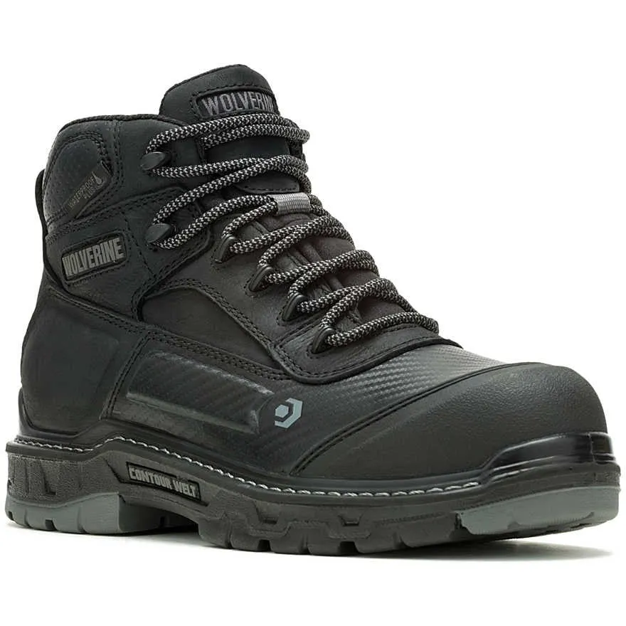 Wolverine Men's Overpass 6" Safety Toe WP Composite Toe Work Boot -Black- W080167