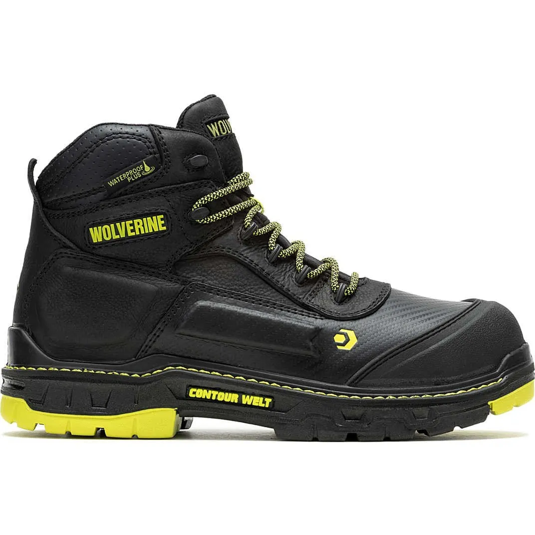 Wolverine Men's Overpass 6" Safety Toe WP Composite Toe Work Boot -Black- W241171