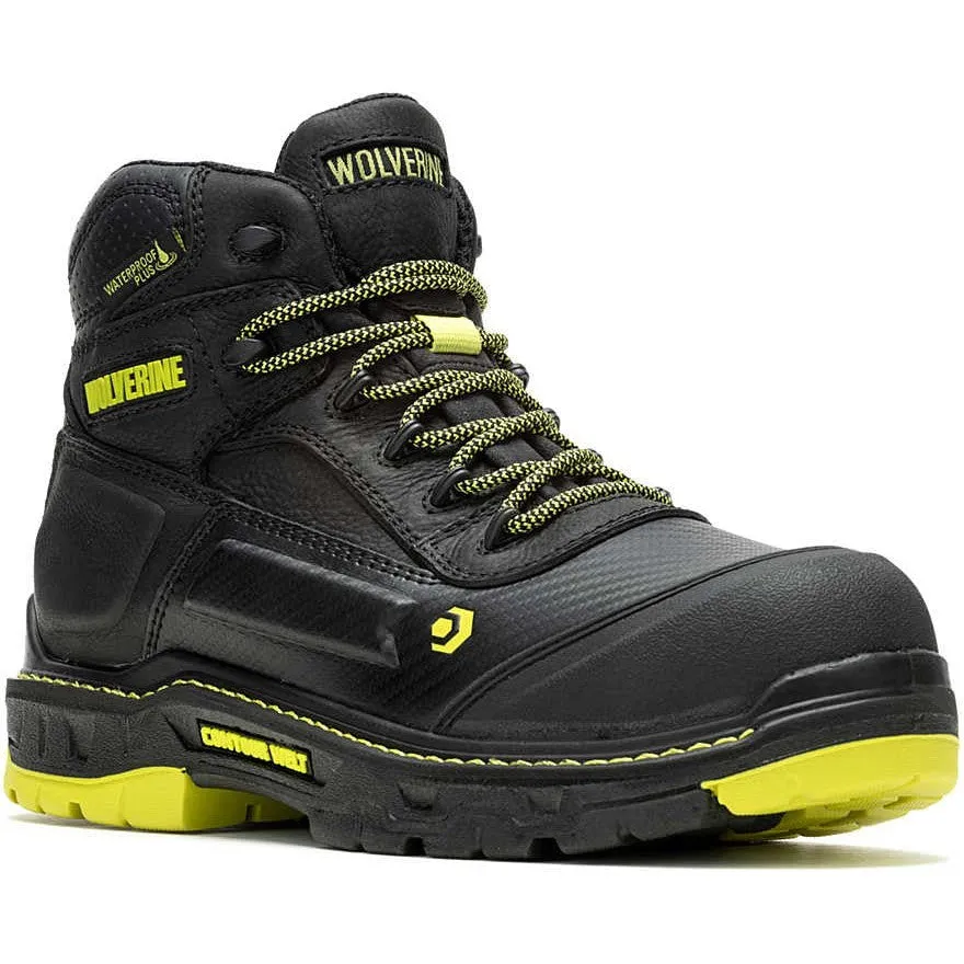 Wolverine Men's Overpass 6" Safety Toe WP Composite Toe Work Boot -Black- W241171