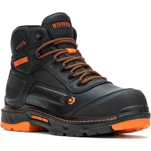 Wolverine Men's Overpass 6" Safety Toe WP Composite Toe Work Boot -Black- W241180