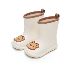 YouDiao Cartoon Bear Children's Rain Boots - White, Size 170
