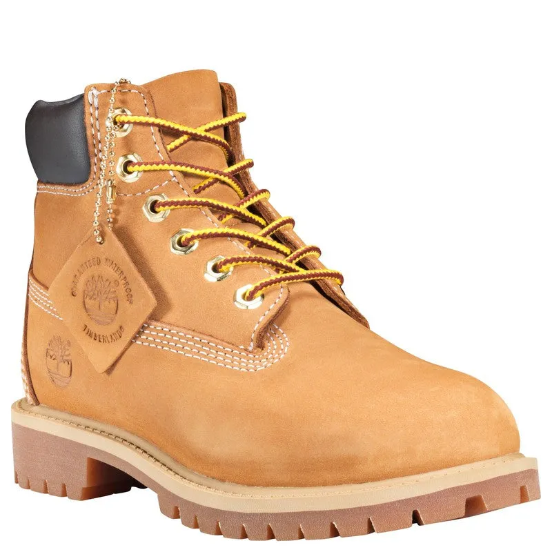 Youth's  6" Premium Nubuck Waterproof Boots, Wheat Nubuck