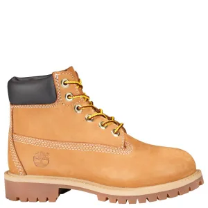 Youth's  6" Premium Nubuck Waterproof Boots, Wheat Nubuck